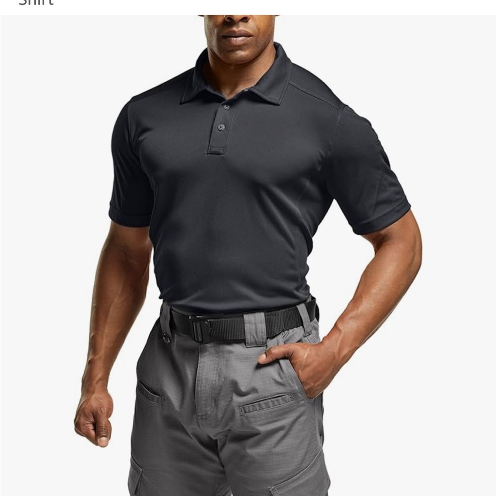 CQR dark gray athletic pique polo golf shirt UPF 50+ size medium